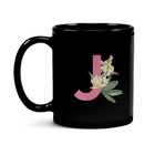 Caneca Black Letra Alfabeto Flowers Letra:j