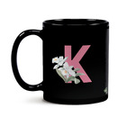 Caneca Black Letra Alfabeto Flowers Letra:k