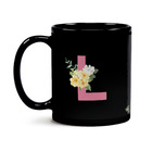 Caneca Black Letra Alfabeto Flowers Letra:l