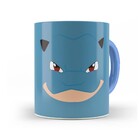 Caneca Blastoise Rosto Pokémon Interior E Alça Azul Claro