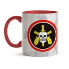 Caneca Bope Logo Faca Na Caveira - Interior E Alça Vermelho