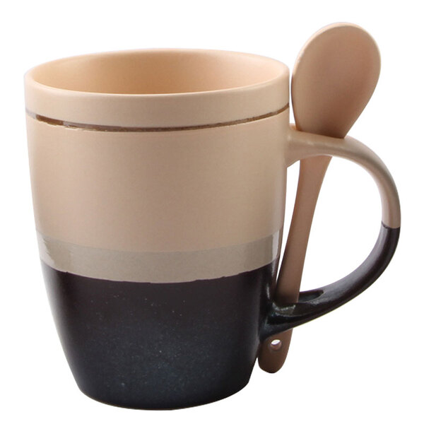 Caneca C/ Colher Ribbon-bon Gourmet - Rosa