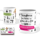 Caneca Cabeleireira Profissão Presente Branca Cerâmina