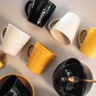 Caneca Café Chá Branca Folhas Yoi 272ml