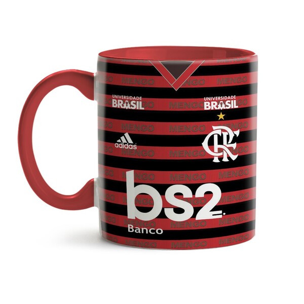 Caneca Camisa 10 Flamengo - Interior E Alça Vermelho