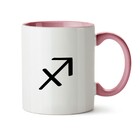 Caneca Características Signo Sagitário - Interior E Alça Rosa