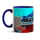 Caneca Carros Doc Hudson Radio - Interior E Alça Azul Escuro