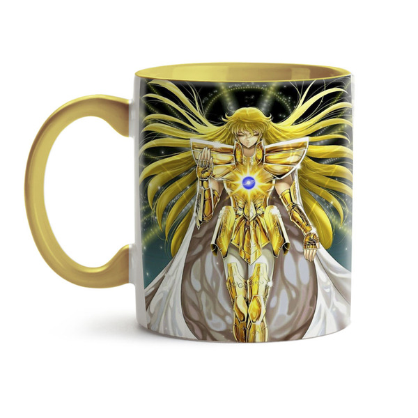 Caneca Cavaleiros Do Zodiaco Shaka De Virgem Power Interior E