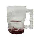 Caneca Caveira 500ml Vidro Com Base Vermelha