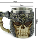 Caneca Caveira Medieval 400ml Com Alça De Machado Copo Decora