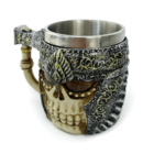 Caneca Caveira Medieval 400ml Com Alça De Machado Copo Decora