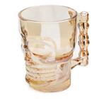 Caneca Caveira Para Chopp De Vidro Ambar 450 Ml