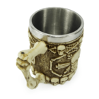 Caneca Caveira X Com Alça 400ml Copo Decorativo Em Metal E Re