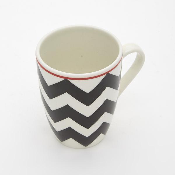 Caneca Cerâmica Branca E Preta Corona Onna 320ml Yoi