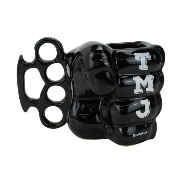 Caneca Cerâmica Preta Criativa Soco Inglês Tmj: Fs