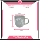 Caneca Chá Cerâmica Anastásia 397ml Cinza
