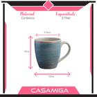Caneca Chá Cerâmica Caoba 379ml Azul
