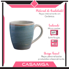 Caneca Chá Cerâmica Caoba 379ml Azul