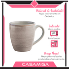 Caneca Chá Cerâmica Caoba 379ml Cinza
