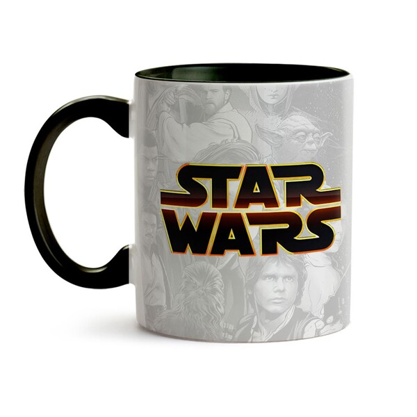 Caneca Coleção Star Wars Darth Vader - Interior E Alça Preta