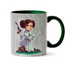 Caneca Coleção Star Wars Princesa Leia - Interior E Alça Verd