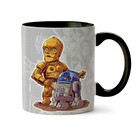 Caneca Coleção Star Wars R2-d2 E C-3po - Interior E Alça Preta