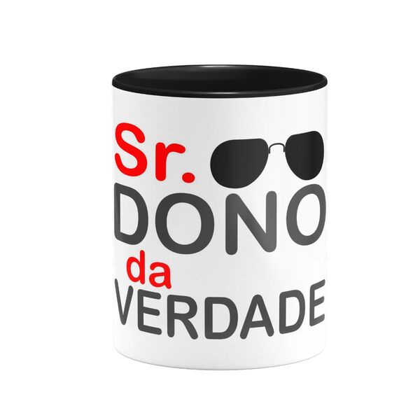 Caneca Colorida Sr. Dono Da Verdade Em Cerâmica 325ml