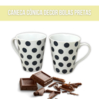 Caneca Cônica Chá Café Chocolate Quente De Porcelana Fina 340