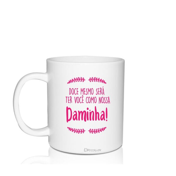 Caneca Convite Branca Personalizada Para Daminha - Krystalon