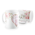 Caneca Coracao Dia Das Mãe Flores Rose