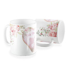 Caneca Coracao Dia Das Mãe Flores Rose