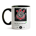 Caneca Corinthians Com Música Spotify Interior E Alça Preta