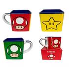 Caneca Cubo Power Ups: Super Mario