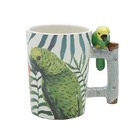 Caneca De Cerâmica 380ml Papagaio - Bon Gourmet - Branco