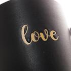 Caneca de Cerâmica Love Preto Matt Rosa 340ml Bon Gourmet