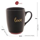 Caneca de Cerâmica Love Preto Matt Rosa 340ml Bon Gourmet