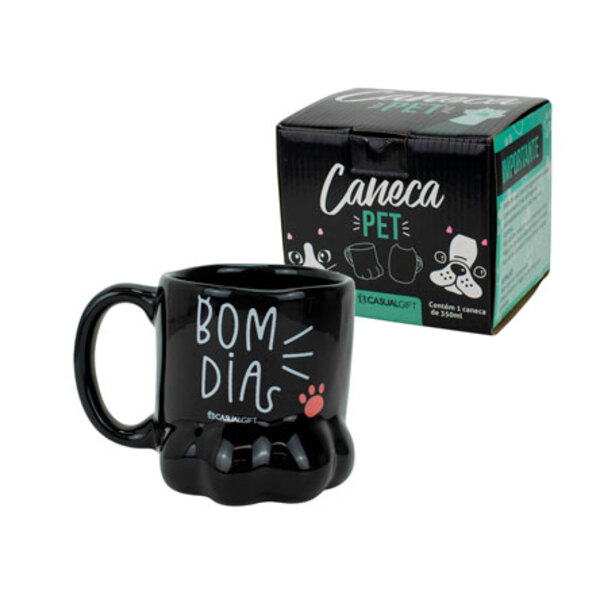 Caneca De Cerâmica Pata Bom Dia 350 Ml