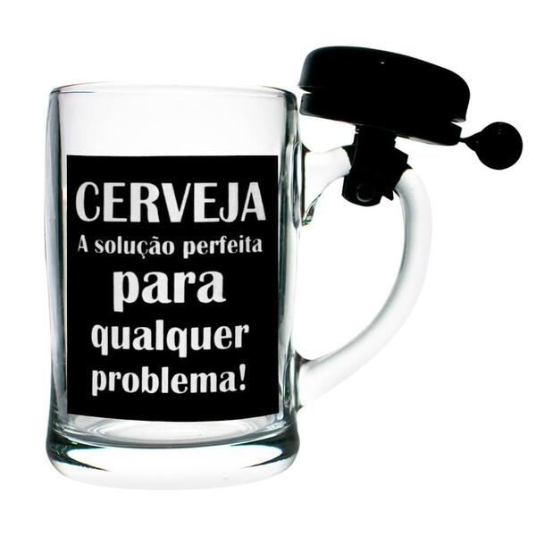 Caneca De Chopp Cerveja Com Campainha 450ml Solução - Casambi