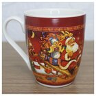 Caneca De Natal Papai Noel Com Trenó 350ml Cerâmica