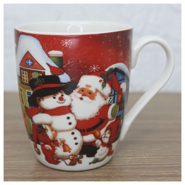 Caneca De Natal Papai Noel Feliz Natal 350ml Cerâmica
