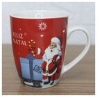 Caneca De Natal Papai Noel Feliz Natal Cerâmica 350ml