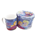 Caneca De Porcelana 340 Ml Na Lata Anna Elsa   Olaf Frozen -