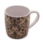 Caneca De Porcelana 350ml Provence Marrom Lyor