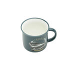 Caneca De Porcelana Antique Gm Opala Preto Fundo Azul 300 Ml