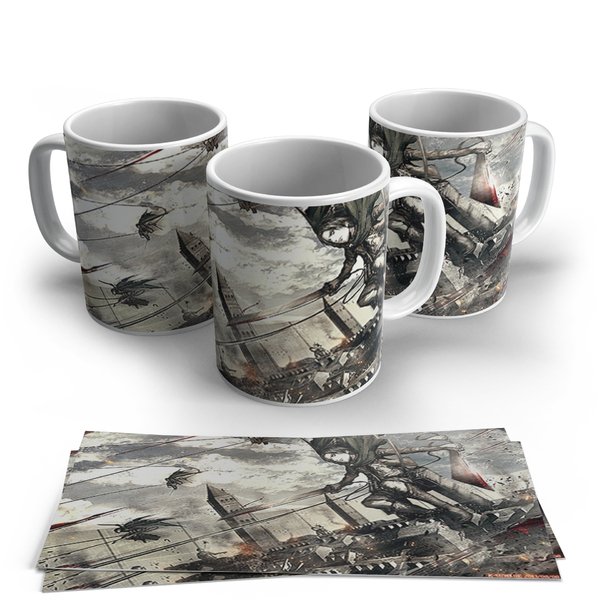 Caneca De Porcelana Attack On Titan Modelo 03