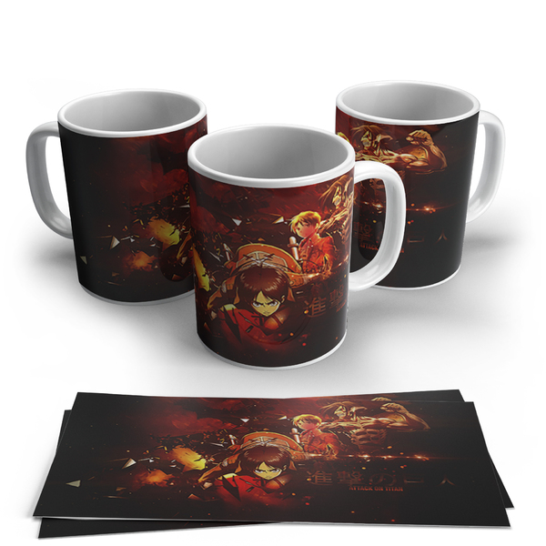 Caneca De Porcelana Attack On Titan Modelo 20