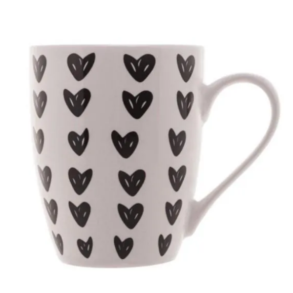 Caneca De Porcelana Café Grande Cute Hearts 350ml