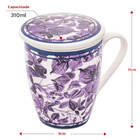 Caneca De Porcelana Com Infusor E Tampa Blue Garden 310ml