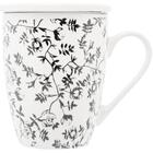 Caneca De Porcelana Com Infusor E Tampa Tiny Flowers 310ml
