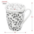 Caneca De Porcelana Com Infusor E Tampa Tiny Flowers 310ml